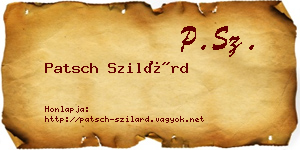 Patsch Szilárd névjegykártya